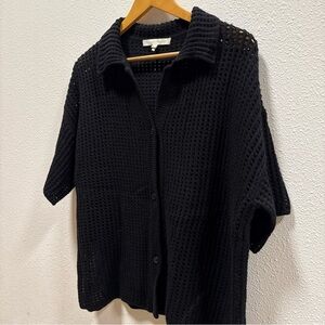 NakedCashmere Black Knit Cardigan Size Medium Cashmere